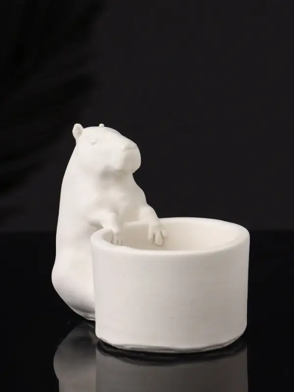 Подсвечник  Подсвечник "Капибара" 6х9 см, натуральный, гипс