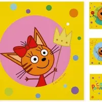 Сервировочные салфетки "Три Кота. Яркий праздник" 33*33 см, 20 шт.