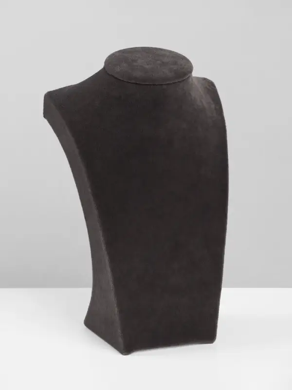 Бюст для украшений QF, 12&times;6&times;19 см, h=19 см, флок, серый графит