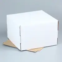 Коробка под торт, белая, 30&times;30&times;19 см