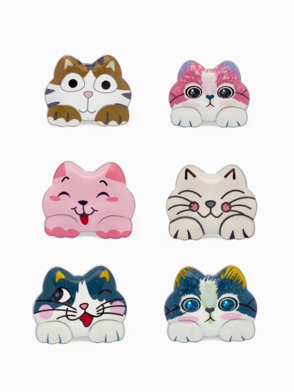 Брошь «Котёнок» озорной, цвет МИКС в серебре (неделимая фасовка 12 шт., цена за шт.) Брошь «Котёнок» озорной, цвет МИКС в серебре (неделимая фасовка 12 шт., цена за шт.)