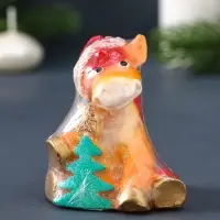 Свеча фигурная "Лошадка" 6,5х5,5х8 см, цв. золотой
