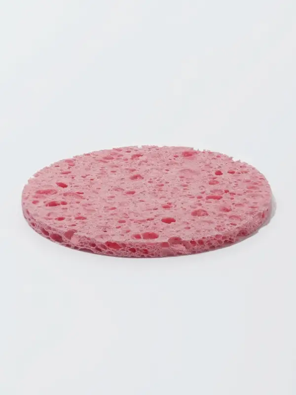 Спонж для умывания, набор - 2 шт., d=8 см, розовый/синий