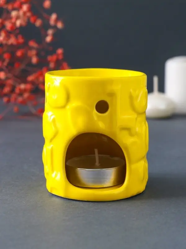 Аромалампа для эфирных масел &laquo;Зверята&raquo;, керамика, жёлтая, 6.7&times;6.7&times;7.5 см