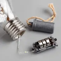 Ёлочный шар &laquo;Шишки с красной мишурой&raquo;, 5 LED, от батареек, свечение белое