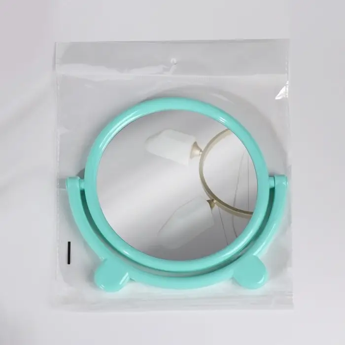 Зеркало настольное, с рамкой для фото, d=18.5 см, (d=13.5 см), МИКС