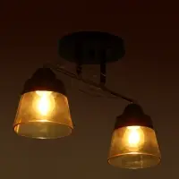 Люстра потолочная BayerLux &laquo;Кансе&raquo;, 2хЕ27, 40 Вт, черно-золотой, 41&times;15&times;23 см