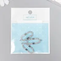 Декор для творчества металл, стразы "Вытянутый овал" серебро 3,1х1,2 см Декор для творчества металл, стразы "Вытянутый овал" серебро 3,1х1,2 см