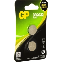 Батарейка GP CR2032, 3V, литий, бл/2шт, CR2032-2CRU2