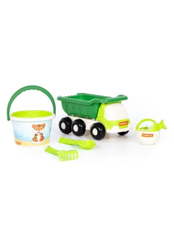 Набор игрушек для песочницы &laquo;Сафари&raquo;, 6 предметов: самосвал, ведро, ситечко, совок, грабельки, лейка, МИКС