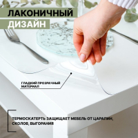 Термоскатерть без основы Доляна «Жидкое стекло», ширина 120 см, общая толщина 0,8 мм, рулон 80 м