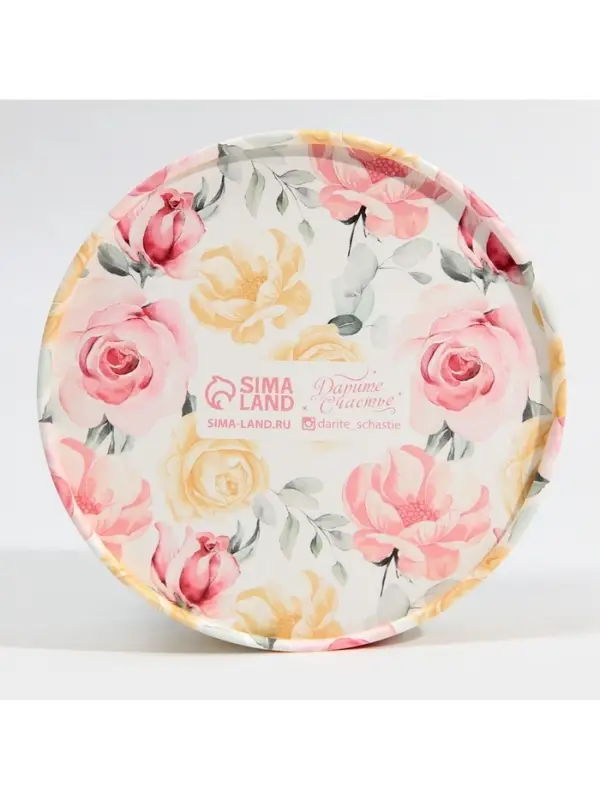 Коробка для макарун, кондитерская упаковка тубус с окном, &laquo;С любовью&raquo; 12&times;12&times;5 см