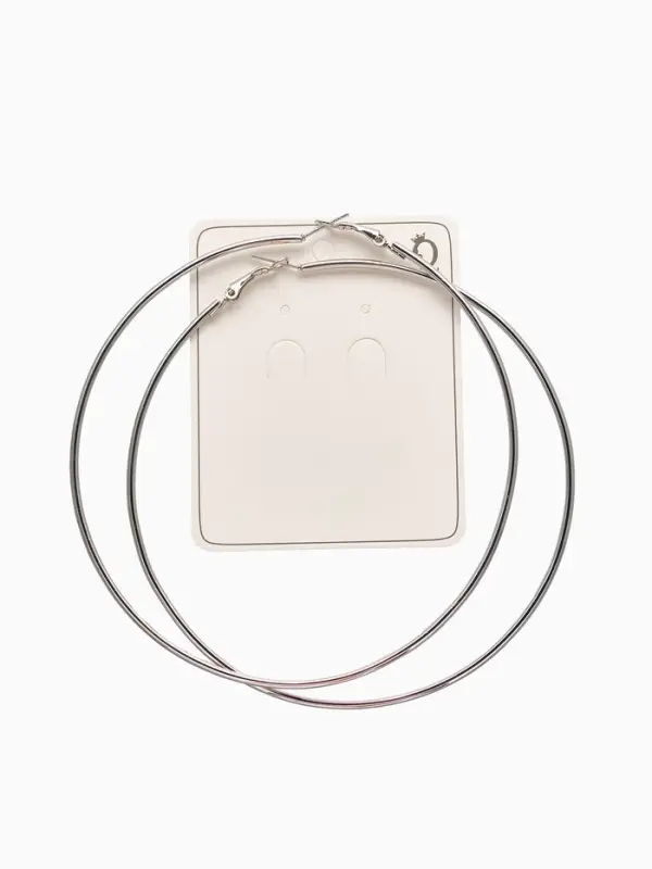 Серьги кольца QF &laquo;Классика&raquo;, d=10 см, цвет серебро