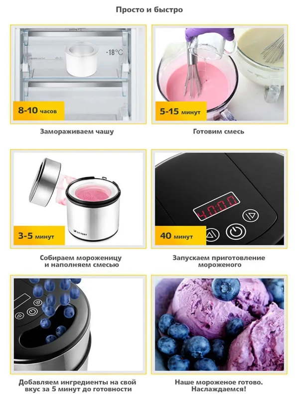 Мороженица электрическая 2л для мороженого КТ-1804 Мороженица электрическая 2л для мороженого КТ-1804