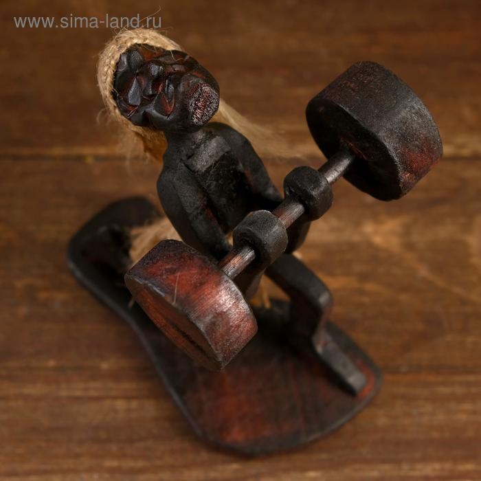 Сувенир «Абориген-штангист», 10×11×19 см, дерево Сувенир «Абориген-штангист», 10×11×19 см, дерево