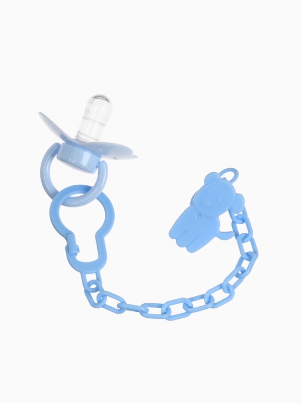 Пустышка классическая, с держателем, +0мес., цвет голубой Пустышка классическая, с держателем, +0мес., цвет голубой