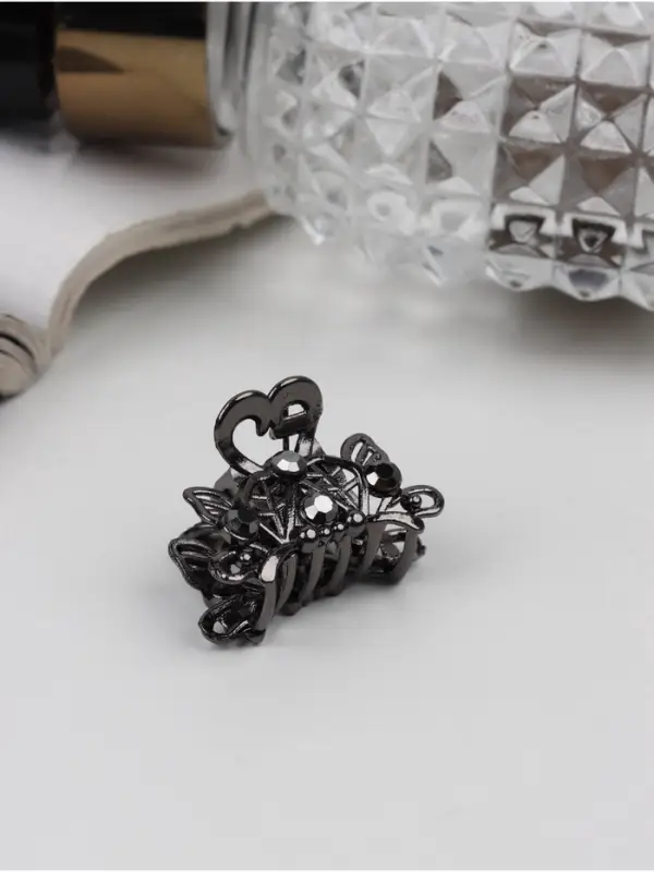 Крабик для волос &laquo;Серый блеск&raquo;, 2.5 см, серебристый