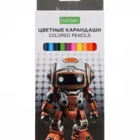 Карандаши 12цв, "ЭКО",Робо, Hatber, заточен,  коробка, европодвес 84395
