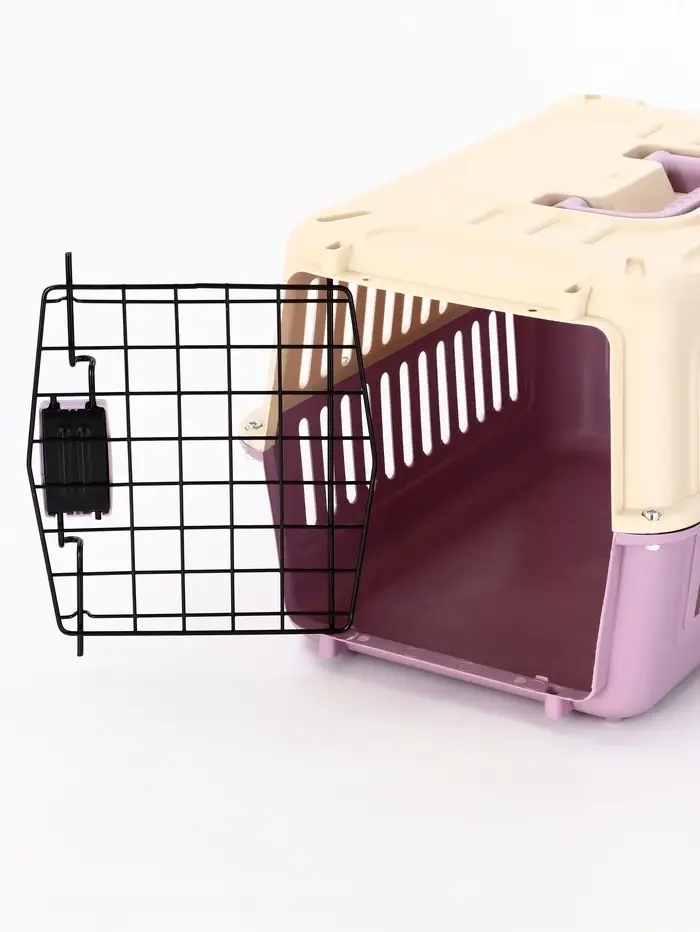 Переноска для животных пластиковая 44 х 31 х 27 см, белая/лавандовая Переноска для животных пластиковая 44 х 31 х 27 см, белая/лавандовая
