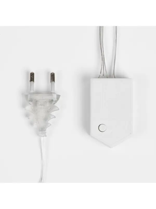 Гирлянда &laquo;Бахрома&raquo; 2&times;1.5 м с насадками &laquo;Сердце&raquo;, IP20, прозрачная нить, 124 LED, свечение тёплое белое, 220 В