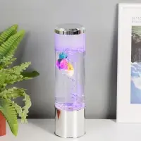 Светильник "Аквариум с рыбками" LED RGB 4,5Вт USB серебро 8,7х8,7х27 см Светильник "Аквариум с рыбками" LED RGB 4,5Вт USB серебро 8,7х8,7х27 см