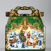 Подарочная новогодняя коробка «ЧУДО ТРОЙКА в золоте» 20×12×19 см Подарочная новогодняя коробка «ЧУДО ТРОЙКА в золоте» 20×12×19 см