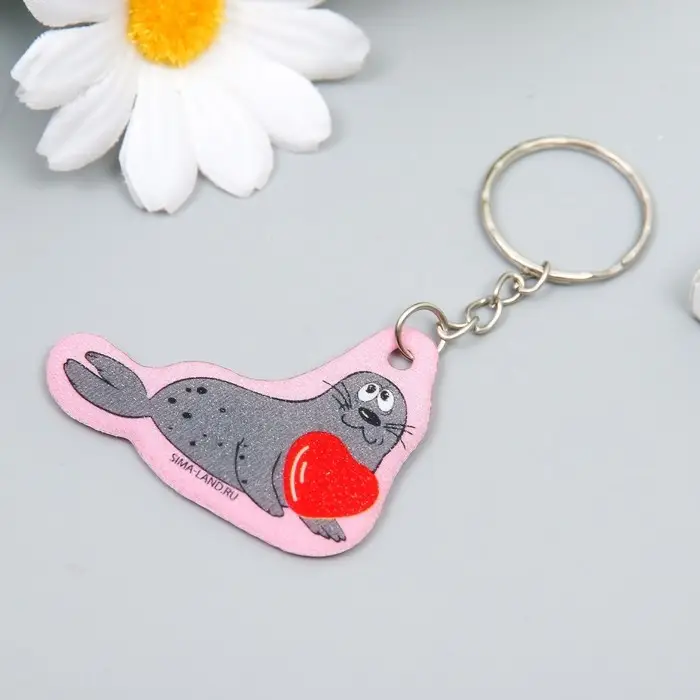 Брелок для ключей на кольце «Тюлень с сердечком», EVA, 5×4 см Брелок для ключей на кольце «Тюлень с сердечком», EVA, 5×4 см