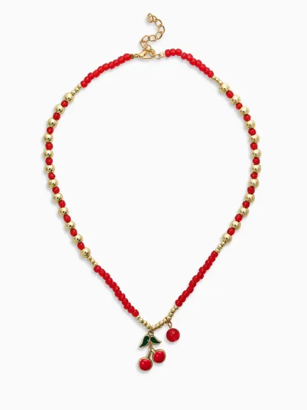 Колье из бисера &laquo;Вишня&raquo;, 40 см, красное в золоте