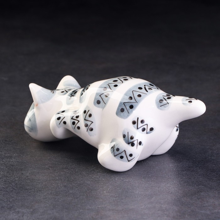 Статуэтка фарфоровая Статуэтка фарфоровая "Кот Барсик", серый-полосатый, 20 см