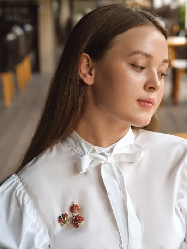 Брошь &laquo;Божья коровка&raquo;, форма МИКС, красно-чёрная в золоте