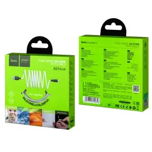 Кабель X21 Plus HOCO USB на Lightning 1M 2.4A черно-белый