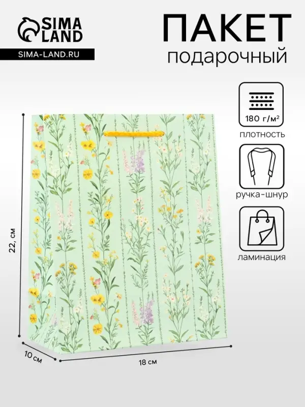 Пакет подарочный ламинированный &laquo;Гармония&raquo; 18&times;22.3&times;10 см