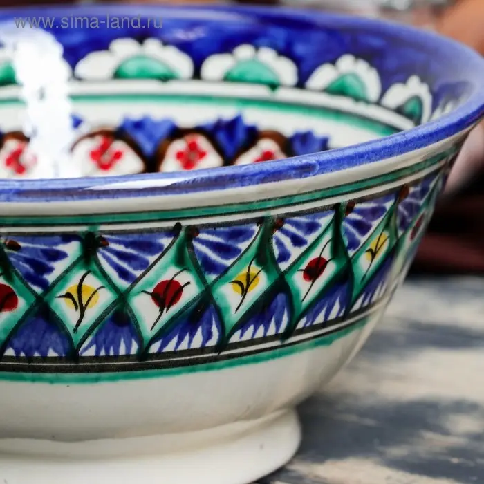 Коса Риштанская Керамика  Коса Риштанская Керамика "Узоры", 18 см, большая, синяя