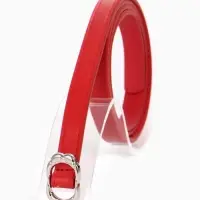 Ремень женский, узкий, 1.4&times;105 см, металлическая пряжка, красный