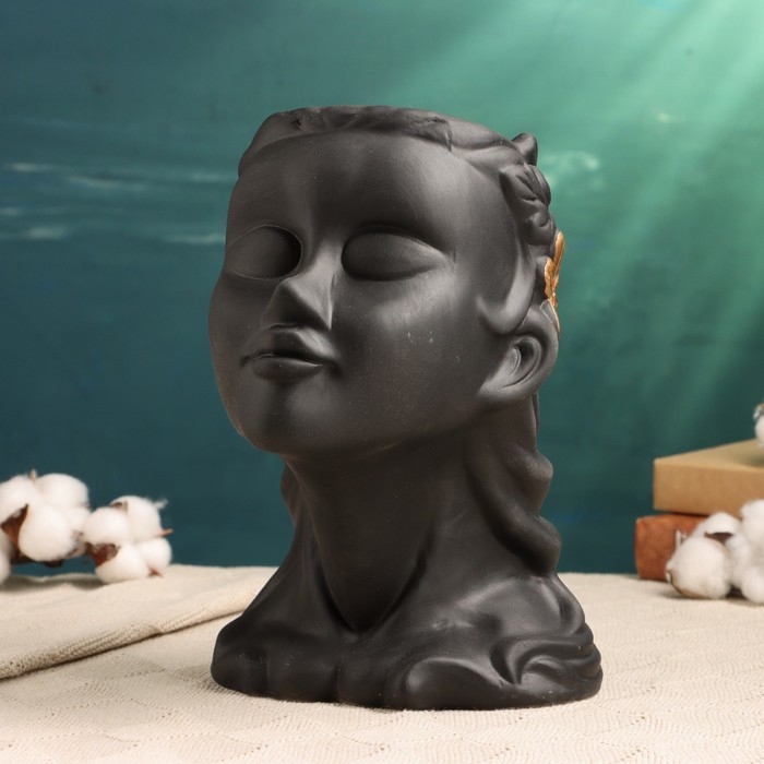 Кашпо - ваза  Кашпо - ваза "Лилит" чёрное 25*14см