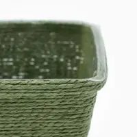 Корзина универсальная квадратная, ротанг, зелёная,15&times;12 см