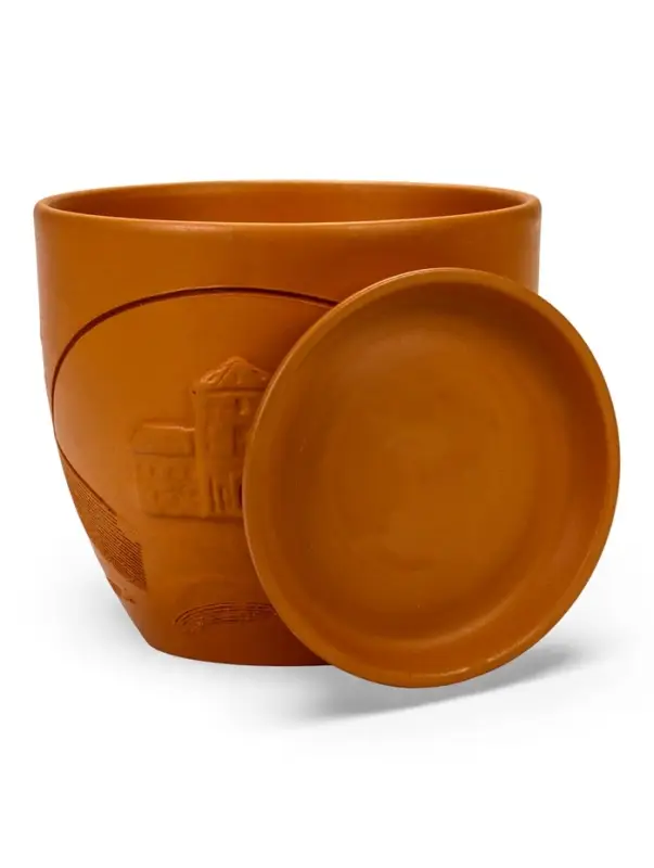 Горшок цветочный с поддоном 5 л, d122/h19,5 см терракот керамика, "Голландия" (М)