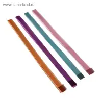 Закладки-ляссе с клеевым краем для формата А5, deVENTE. Pastel, самоклеящихся для книг формата A5, 4 тонких ленты 6 x 290 мм, двусторонняя плотная лента, в пластиковом пакете