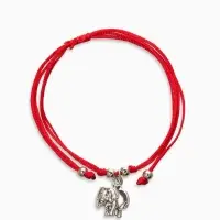 Браслет-оберег &laquo;Красная нить. Слон&raquo;, на счастье, цвет чернёное серебро, L=20 см