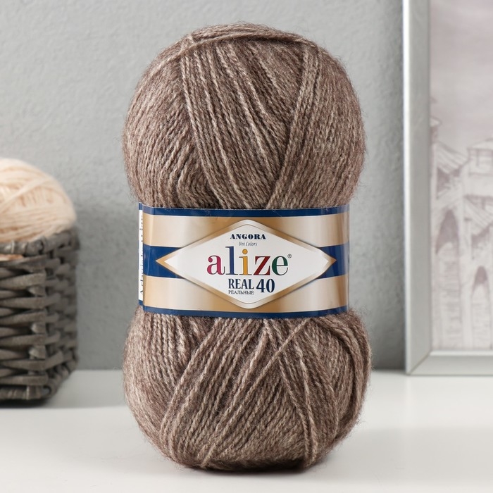 Пряжа Пряжа "Angora real 40" 60% акрил, 40% шерсть 430м/100гр (553 бежев. мел)
