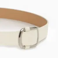 Ремень женский, 110&times;2.7 см, пряжка-затяжка металл, серебристая, белый