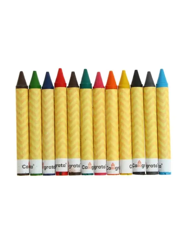 Мелки восковые Calligrata, цветные, 12 цветов, утолщённые, 93&times;11 мм