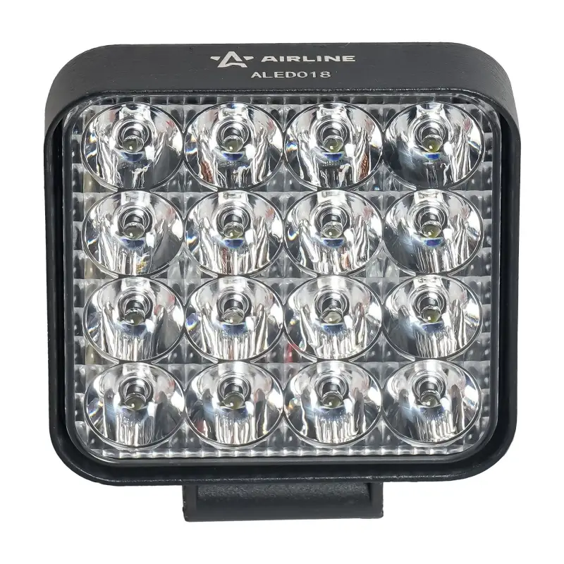 Фара светодиодная квадратная, 16 LED рассеяный свет, 16W, (83х83х22) 12/24V