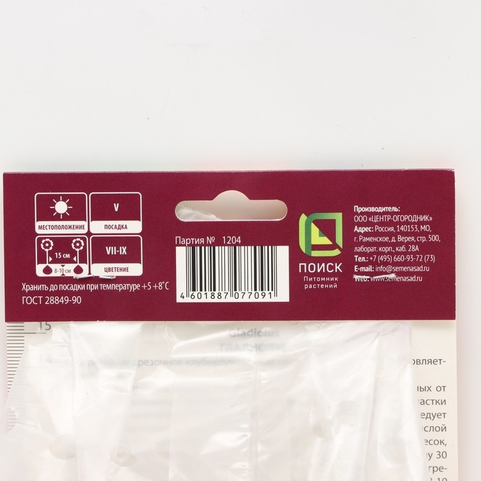 Гладиолус крупноцветковый «Джессика», луковица цветов в пакете с перфорацией, р-р 10/12, 10 шт.