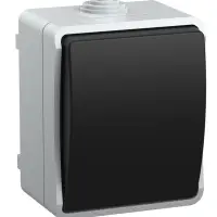 Выключатель 1-клавишный проходной для открытой установки 10А IP54 ВС20-1-0-ФСр серый FORS (Форс) IEK