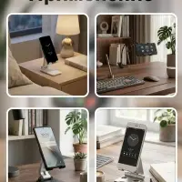 Подставка для телефона и планшета на стол, складная, чёрная