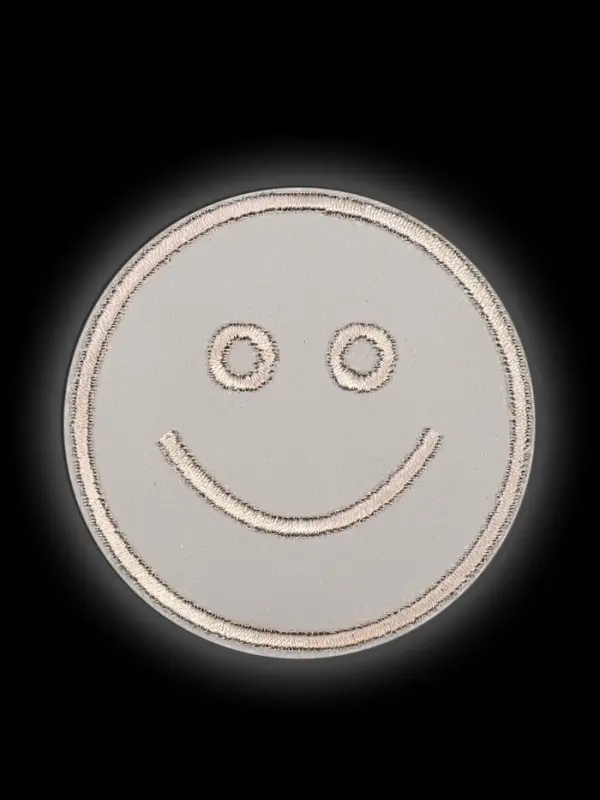 Светоотражающая термонаклейка &laquo;Смайл&raquo;, d=6.3 см, цвет серый, цена за 1 штуку