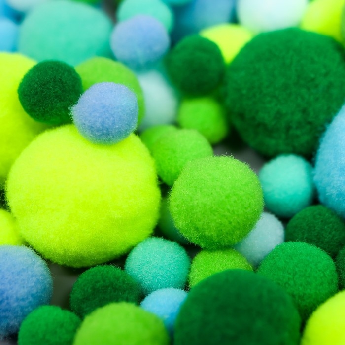 Декор для творчества Декор для творчества "Помпончики. Морская волна" d=1-3 см набор 135 шт