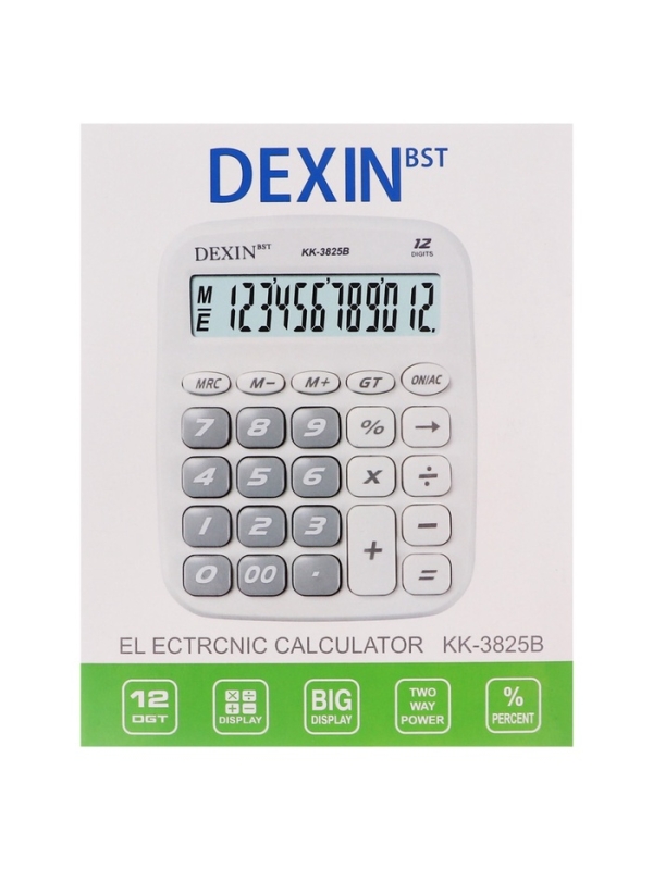 Калькулятор настольный 12-разрядный КК-3825В, голубой Калькулятор настольный 12-разрядный КК-3825В, голубой