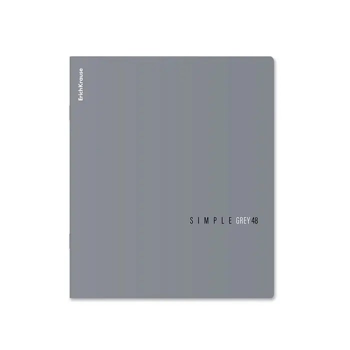 Тетрадь 48 листов в клетку, ErichKrause Simple Color, 60 г/м&sup2;, серая, МИКС